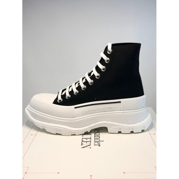 Alexander Mcqueen Black Tread Slick Boot Sneakers Size Eu:40.5 - Picture 3 of 12